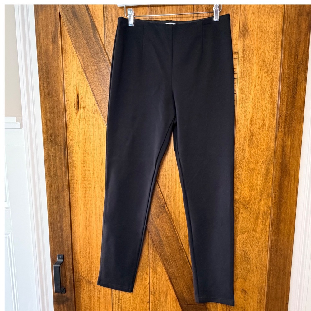 Calvin Klein‎ Black Pull On Leggings Stretch Work Pants Minimalist Size 8